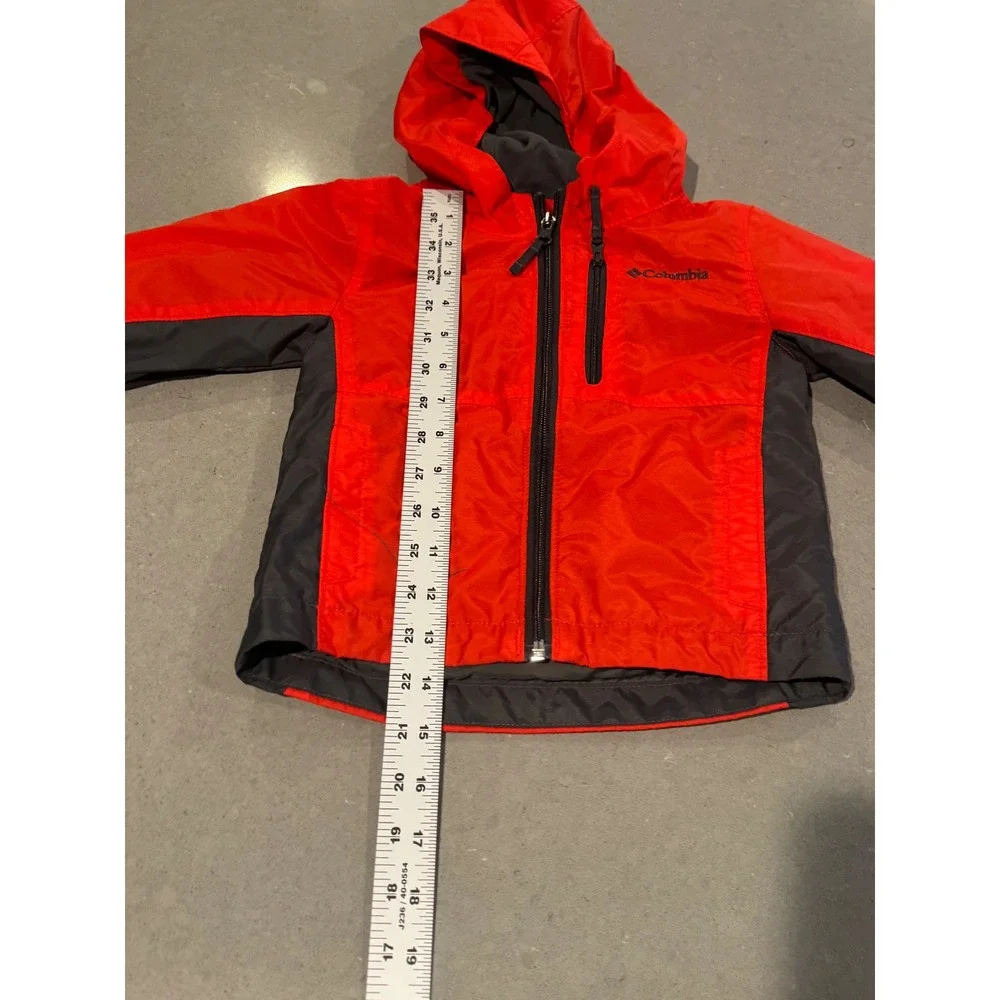 Columbia Kids Toddler 3T Red Gray‎ Full Zip Hooded Jacket Outerwear